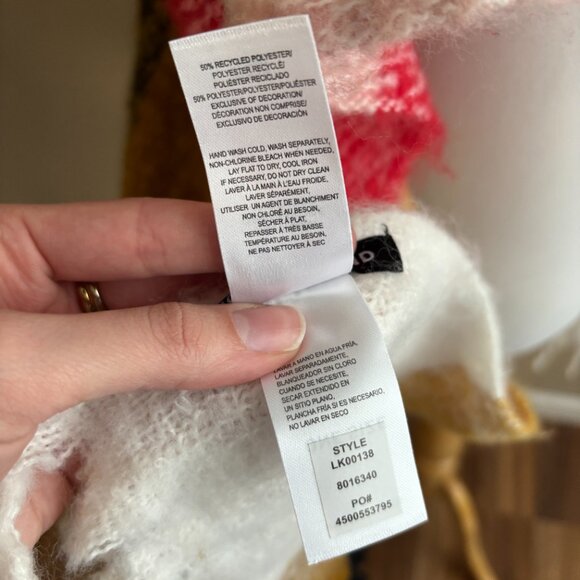 Lucky Brand Fuzzy Plaid Oversized Fringe Trim Scarf - Picture 8 of 9